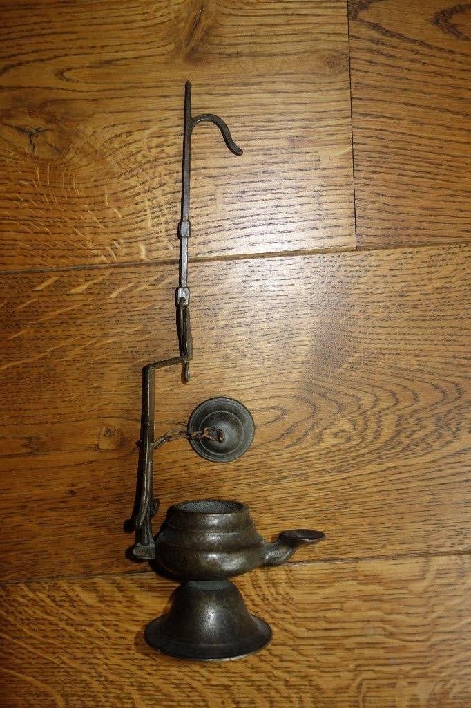 Olielamp Brons mijnlamp., Ophalen of Verzenden, Brons