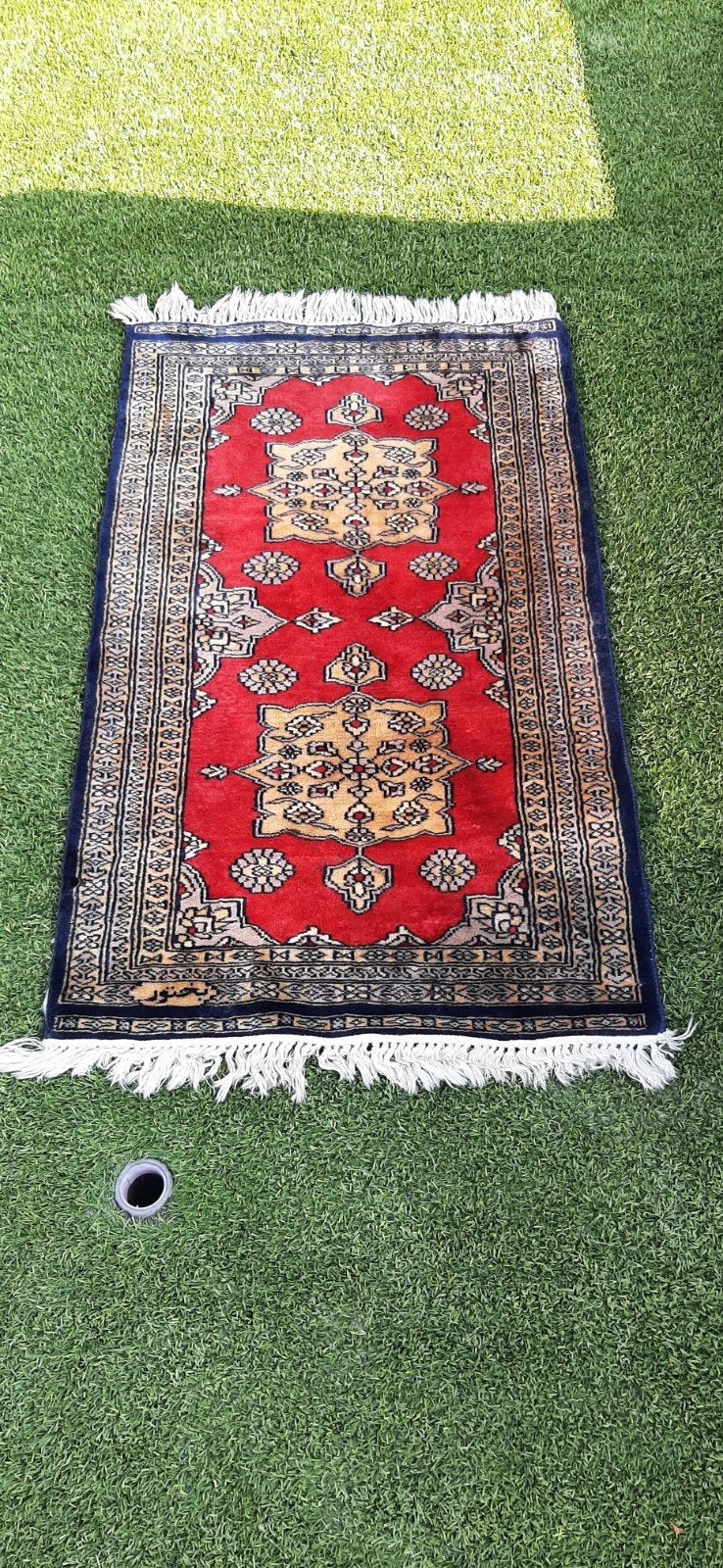 Prachtig Perzisch tapijt 60x110 cm, Ophalen, Gebruikt, 100 tot 150 cm, Blauw