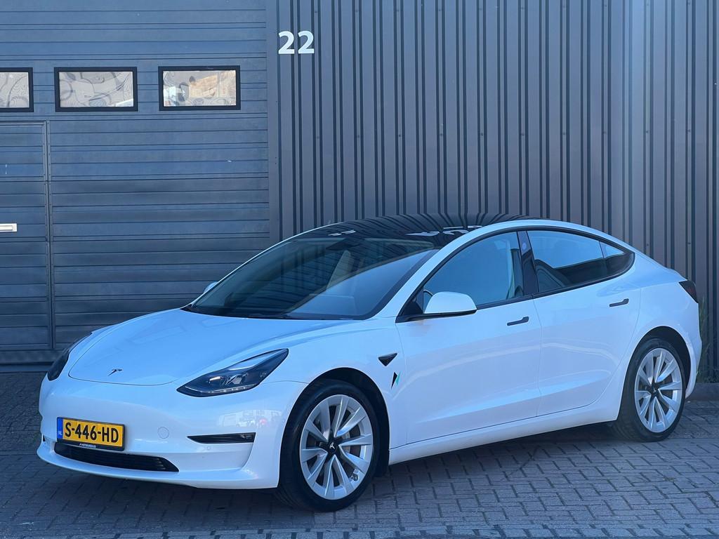 Tesla Model 3 Long Range AWD 75 kWh|Soh 93%|59.605km|1e Eig|, Automaat, Gebruikt, Wit, Leder