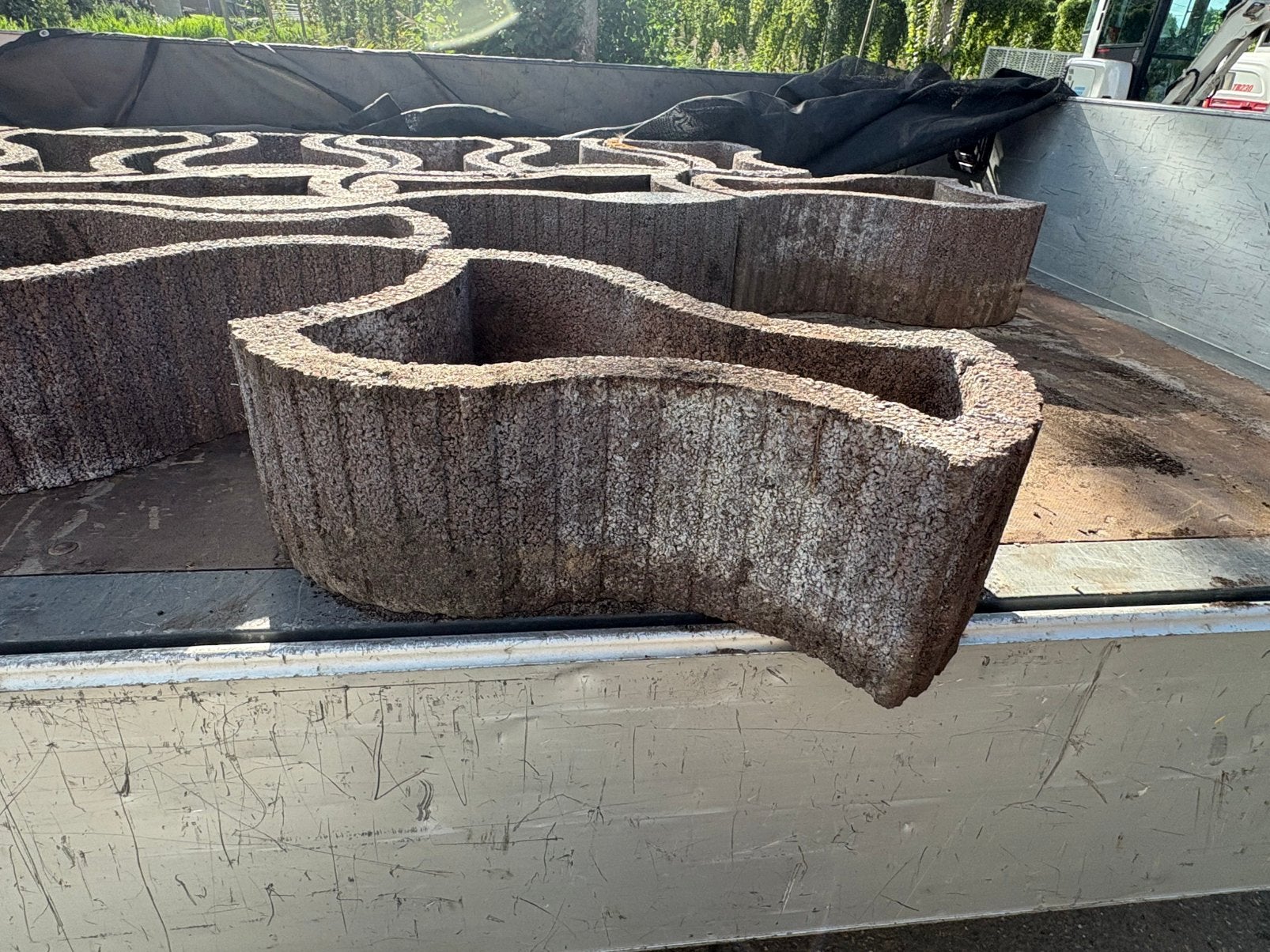 Betonen plantenbakken (15x), Tuin en Terras, Ophalen, Rond, Zo goed als nieuw, Beton