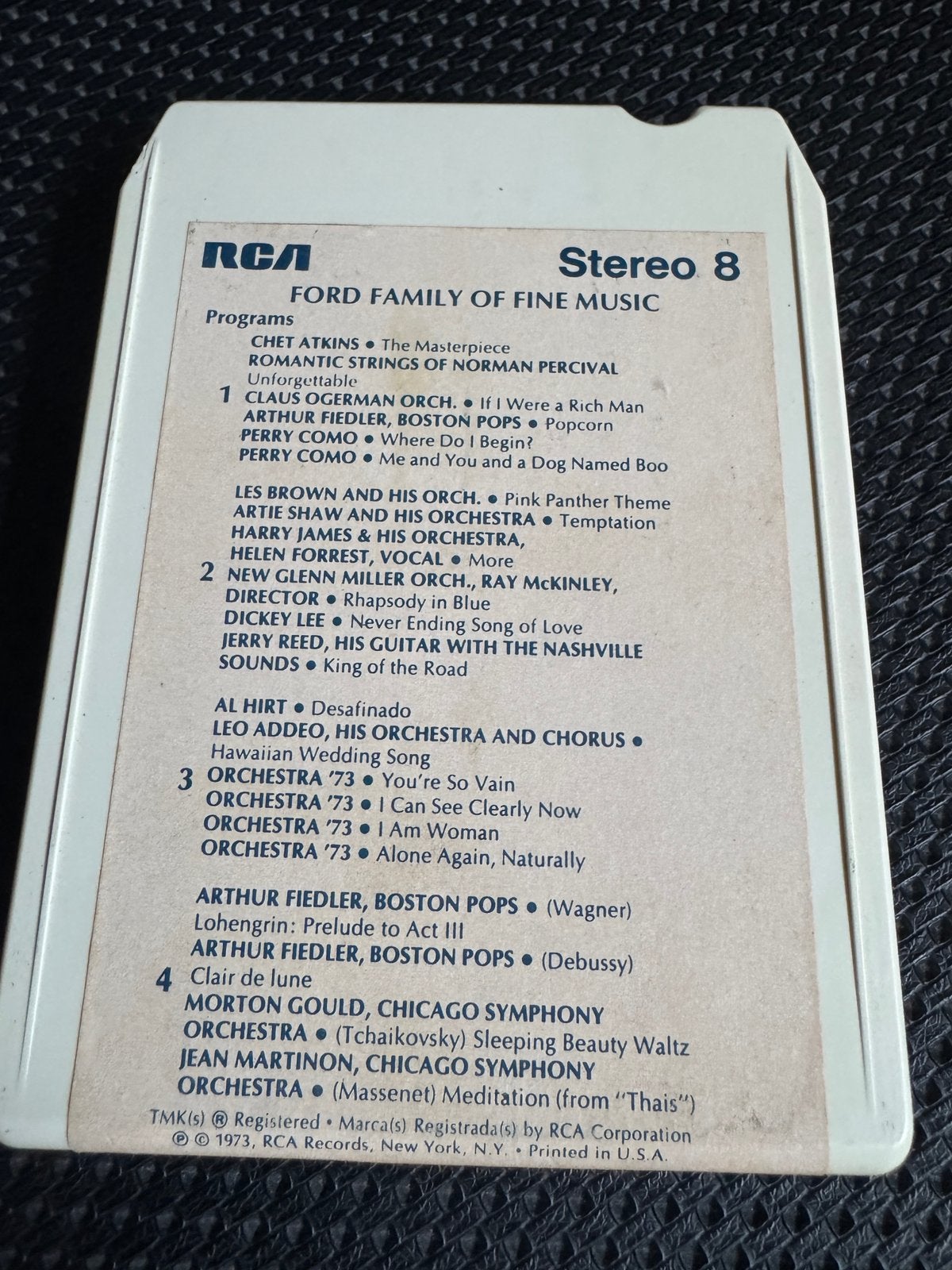 Ford family of fine music oldtimer 8-track tape 1973 edit, Ophalen of Verzenden, Onderdeel, Met banden