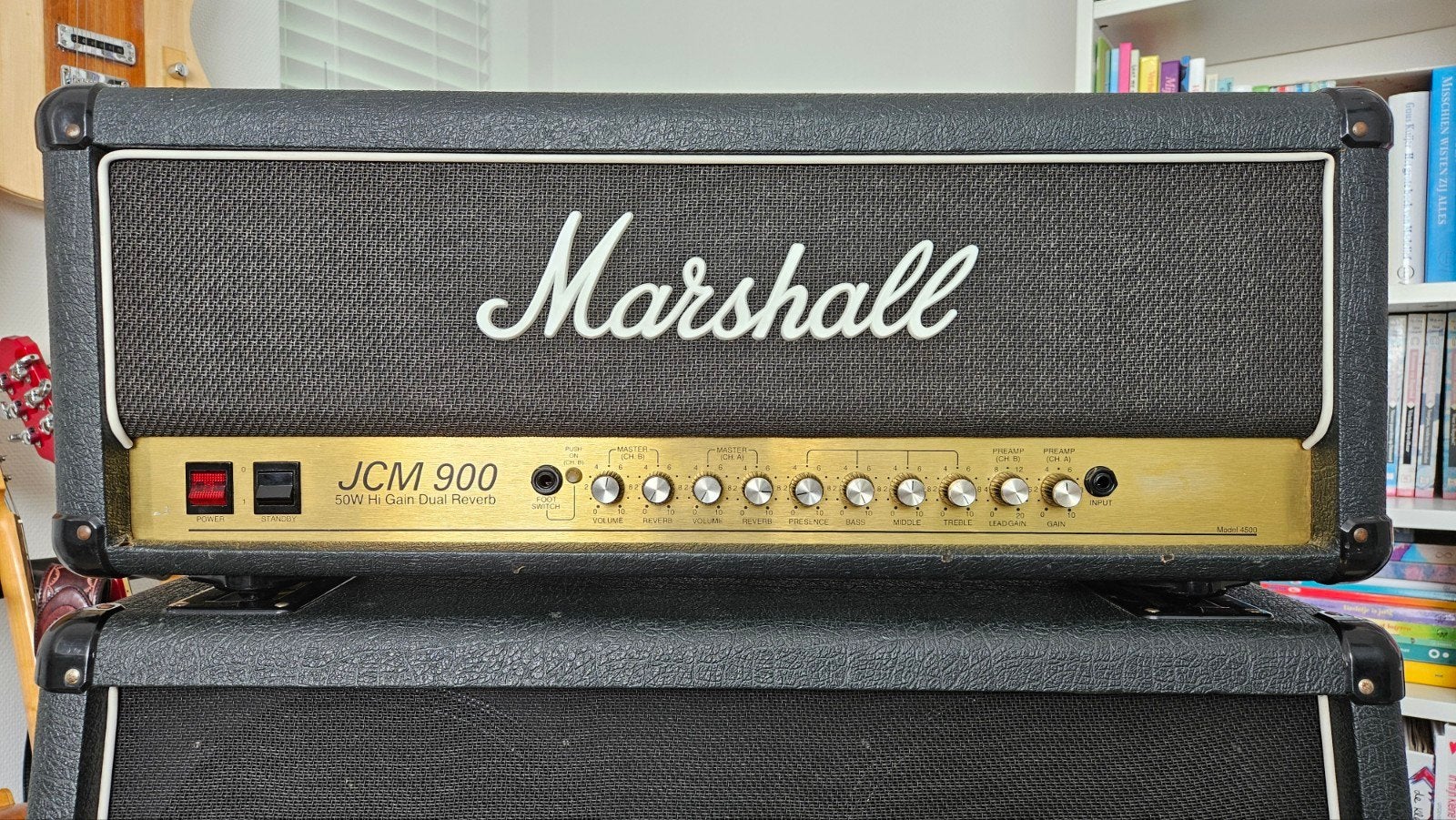 Marshall JCM900 50W Hi Gain Dual Reverb gitaarversterker, Ophalen, Gebruikt, Gitaar, 50 tot 100 watt