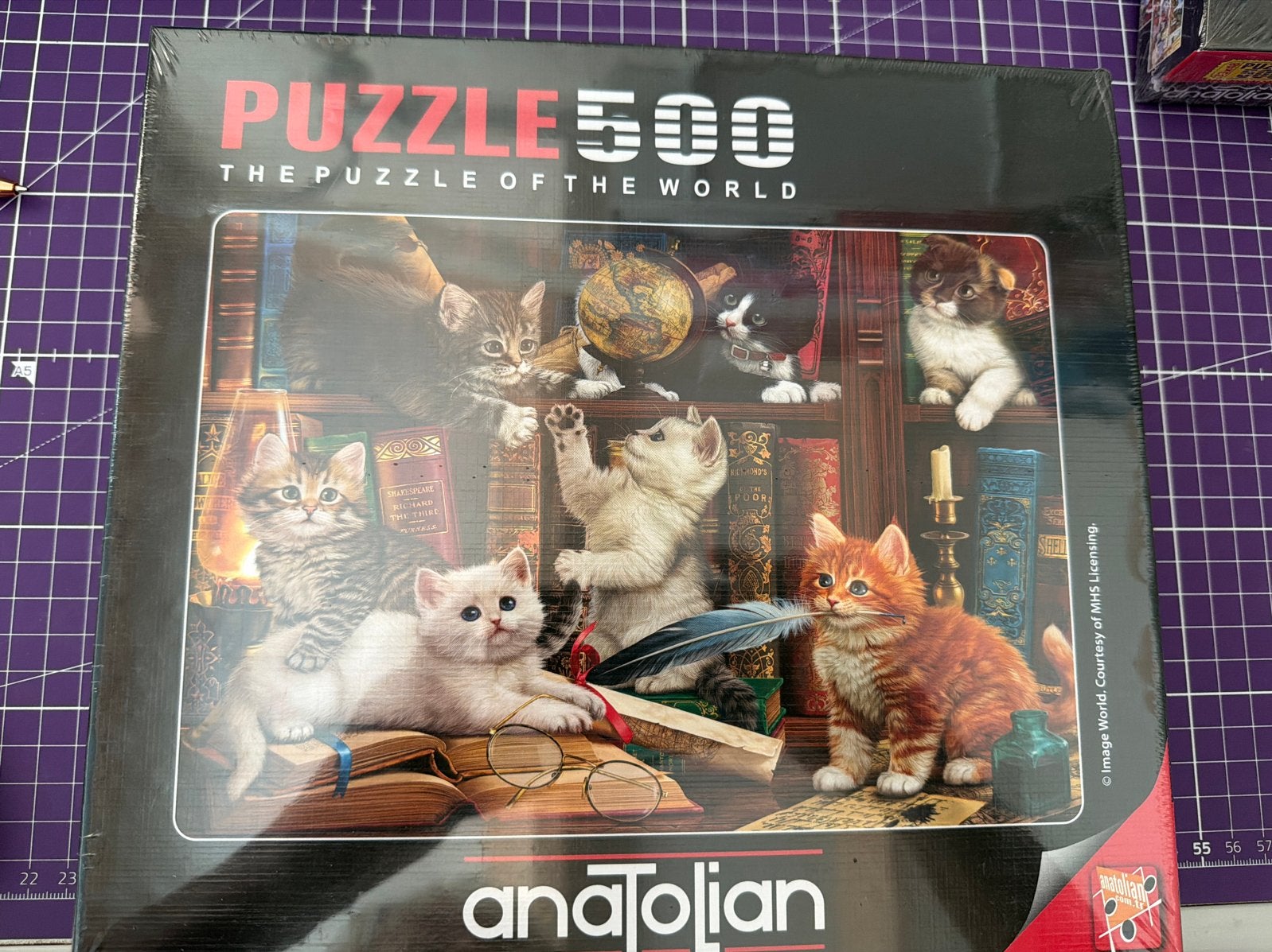 Anatolian Legpuzzel 500 Stukjes - Kittens in Bibliotheek, Verzenden, 500 t/m 1500 stukjes, Nieuw, Legpuzzel