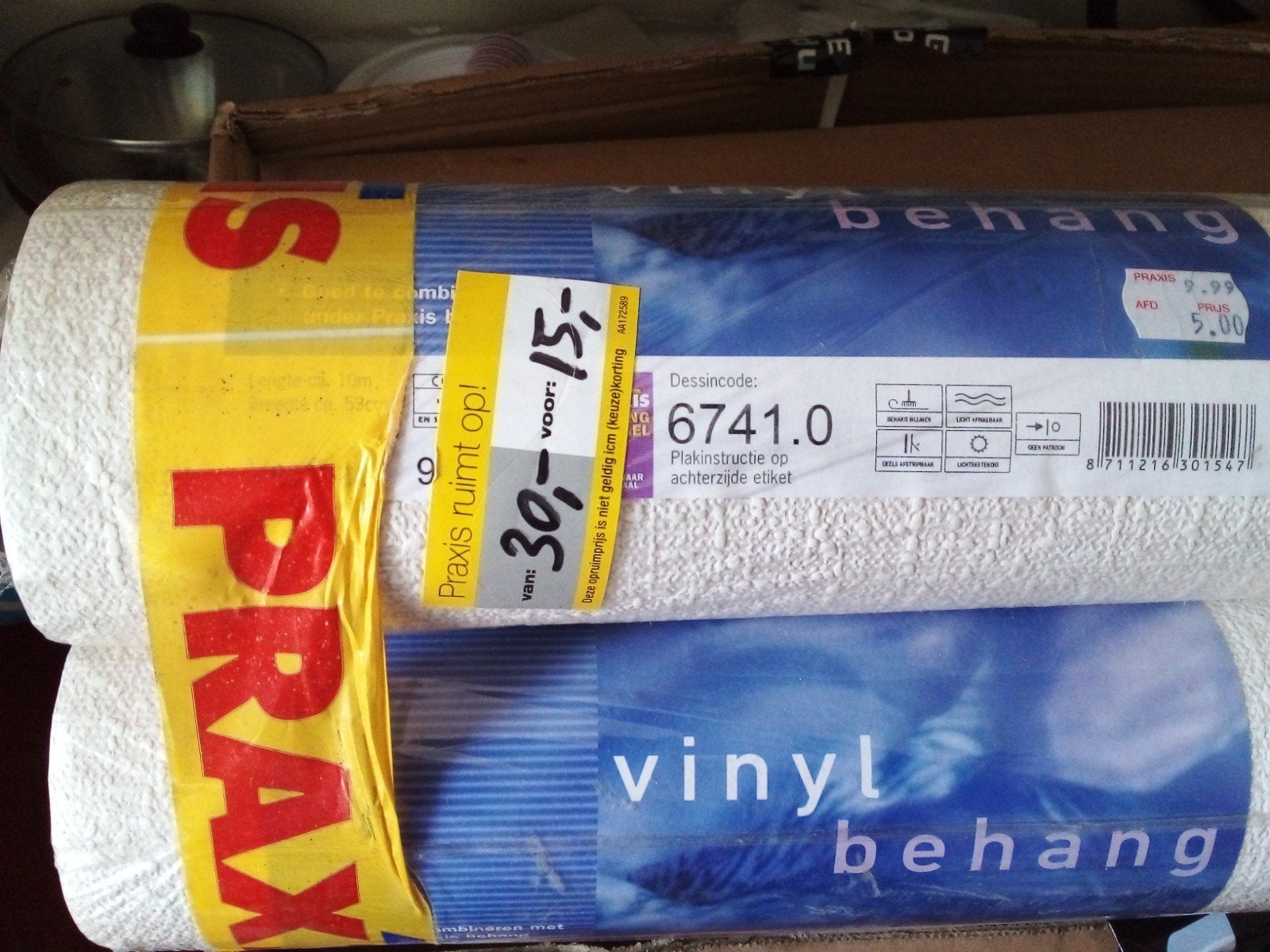 Vinyl behang, Ophalen, Wit