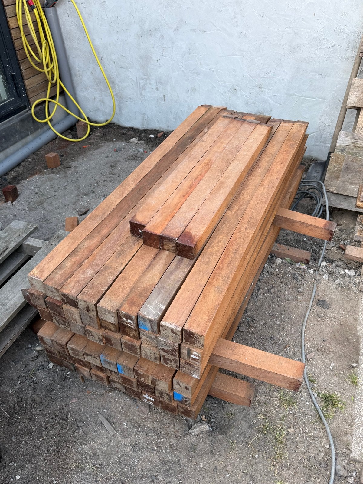 Hard Houten piket palen 60*60, Ophalen, Nieuw, 50 mm of meer, Balk