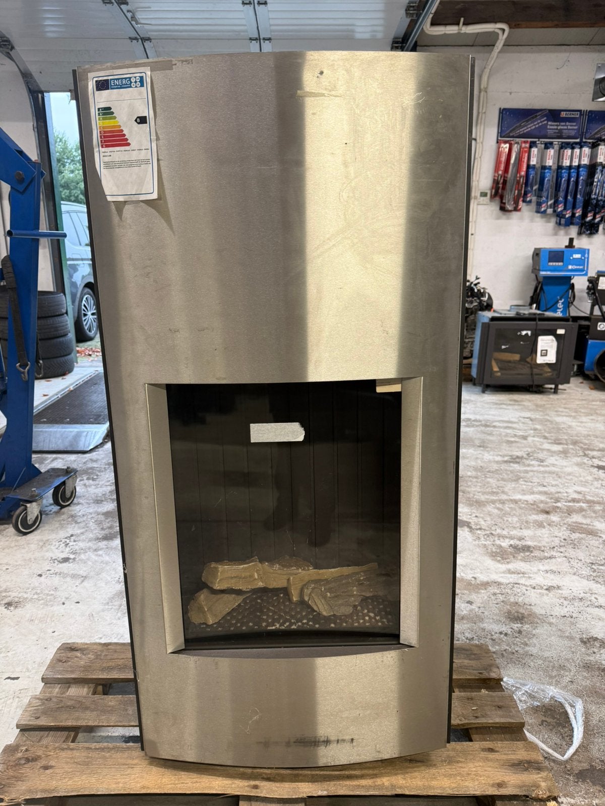 Helex Lumeo L vrijstaande gashaard 4-6 kW RVS, Gebruikt, Gas, Ophalen of Verzenden, Vrijstaand