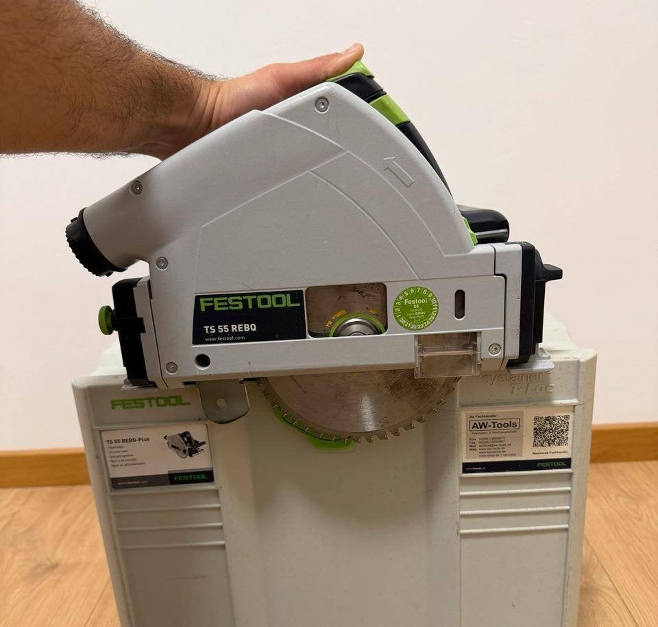 Festool TS 55 REBQ Plus Zeer nette staat, Invalzaag, Ophalen of Verzenden, Zo goed als nieuw, 30 tot 70 mm