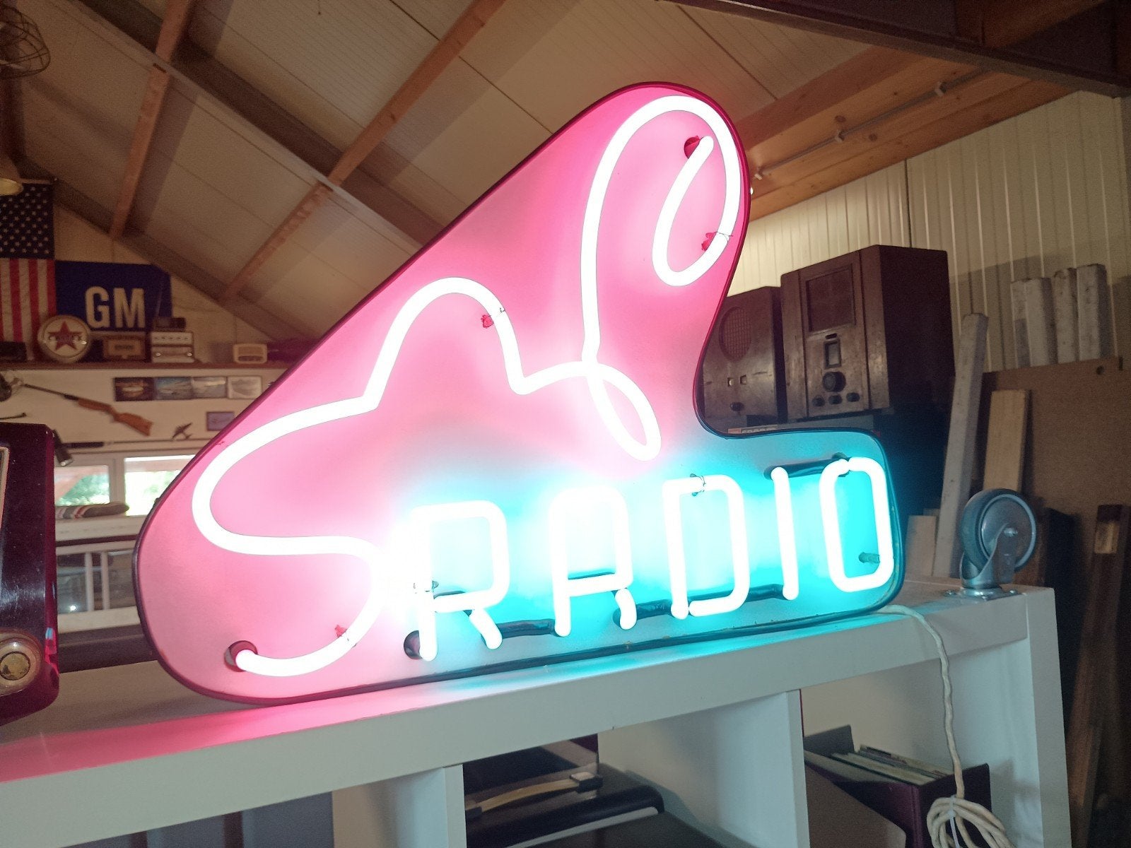 Vintage Neon Lichtreclame 'Radio' Jaren 50/60 - Werkend, Ophalen