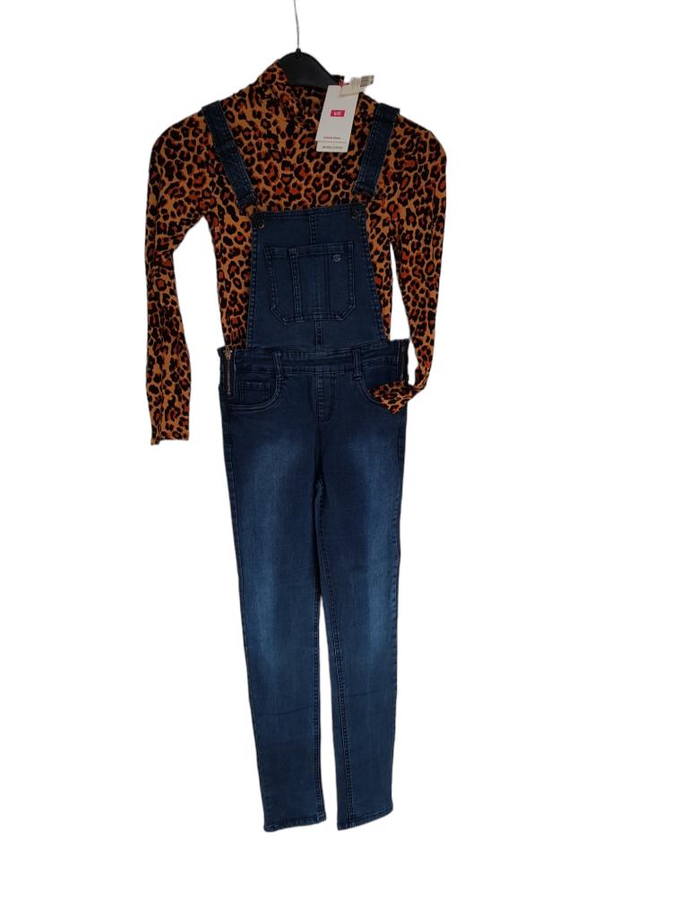 Gave JILL skinny salopette tuinbroek maat 146-152., Broek, Jilly, Zo goed als nieuw, Verzenden