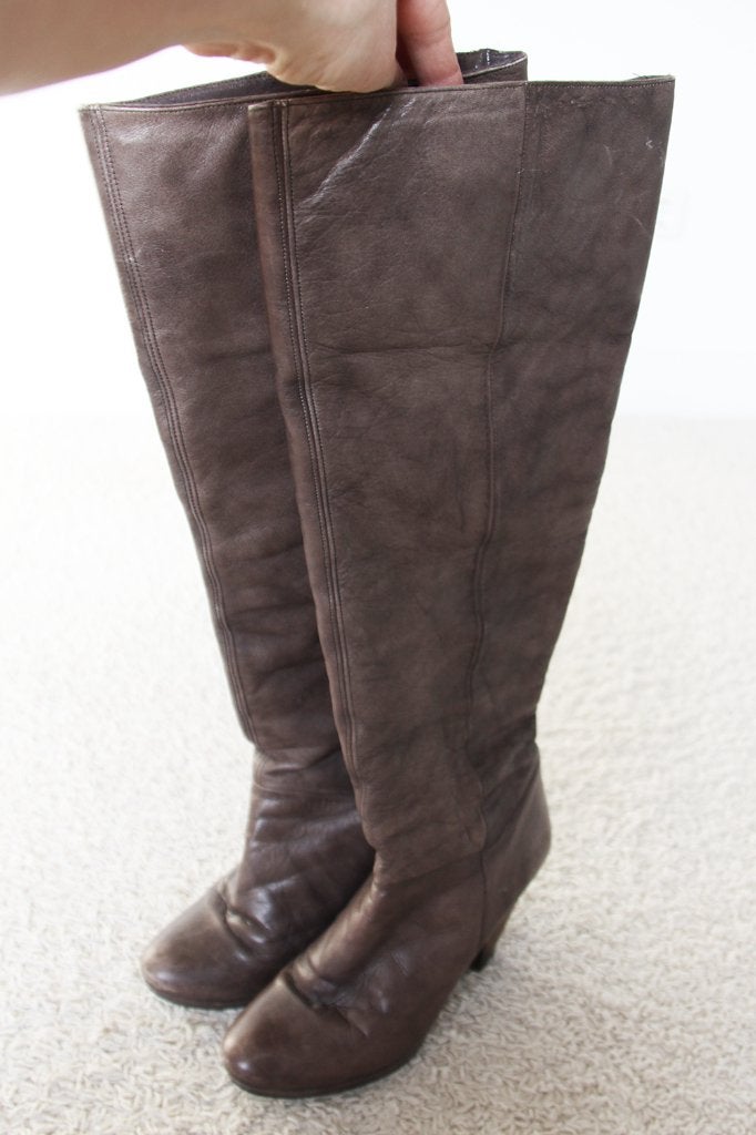 Mooie Zacht Leren Gevoerde Dames Laarzen 3 (Maat 39) € 35,-, Hoge laarzen, Bruin, Ophalen of Verzenden, Zo goed als nieuw
