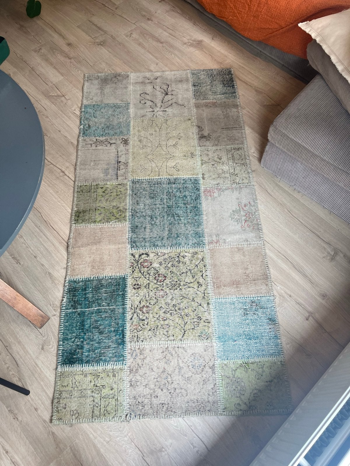 Rechthoekig Kelim Patchwork Vloerkleed, Ophalen, 100 tot 150 cm, Beige, 200 cm of meer