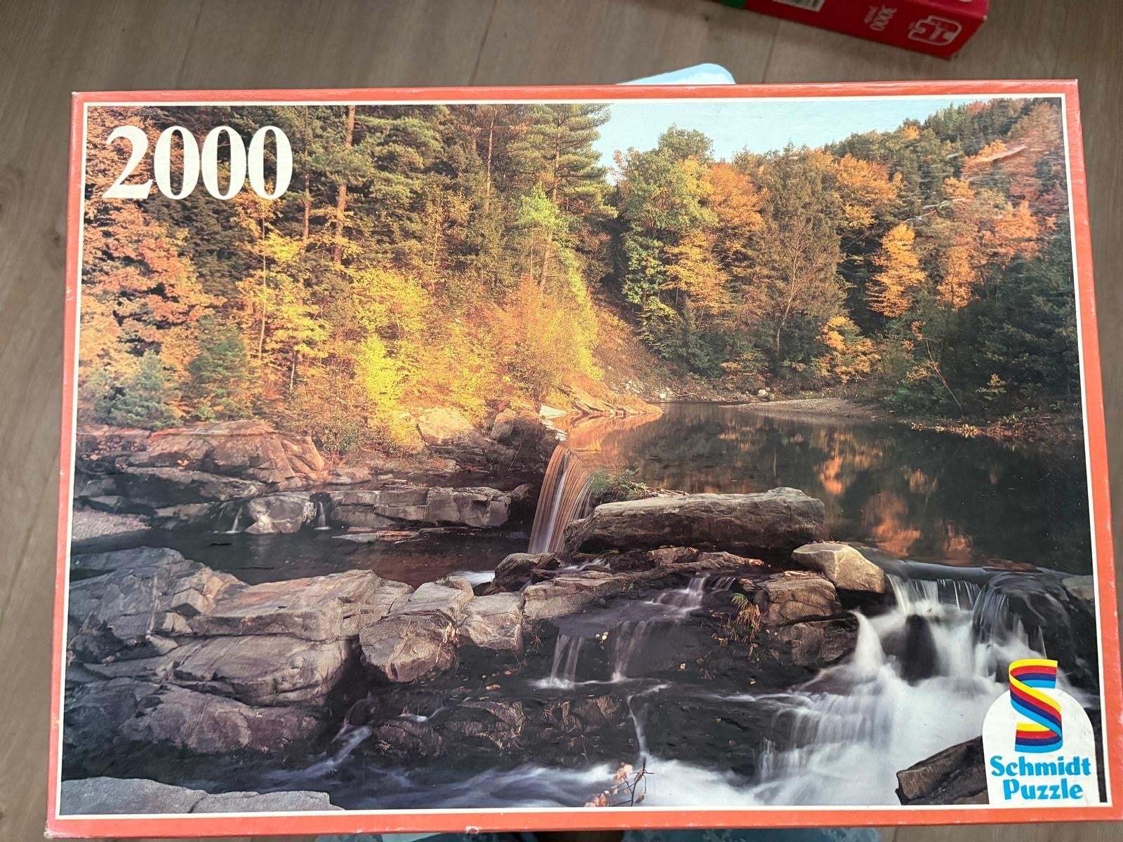 Schmidt Puzzel 2000 stukjes - Waterval Herfstbos, Ophalen, Meer dan 1500 stukjes, Gebruikt, Legpuzzel