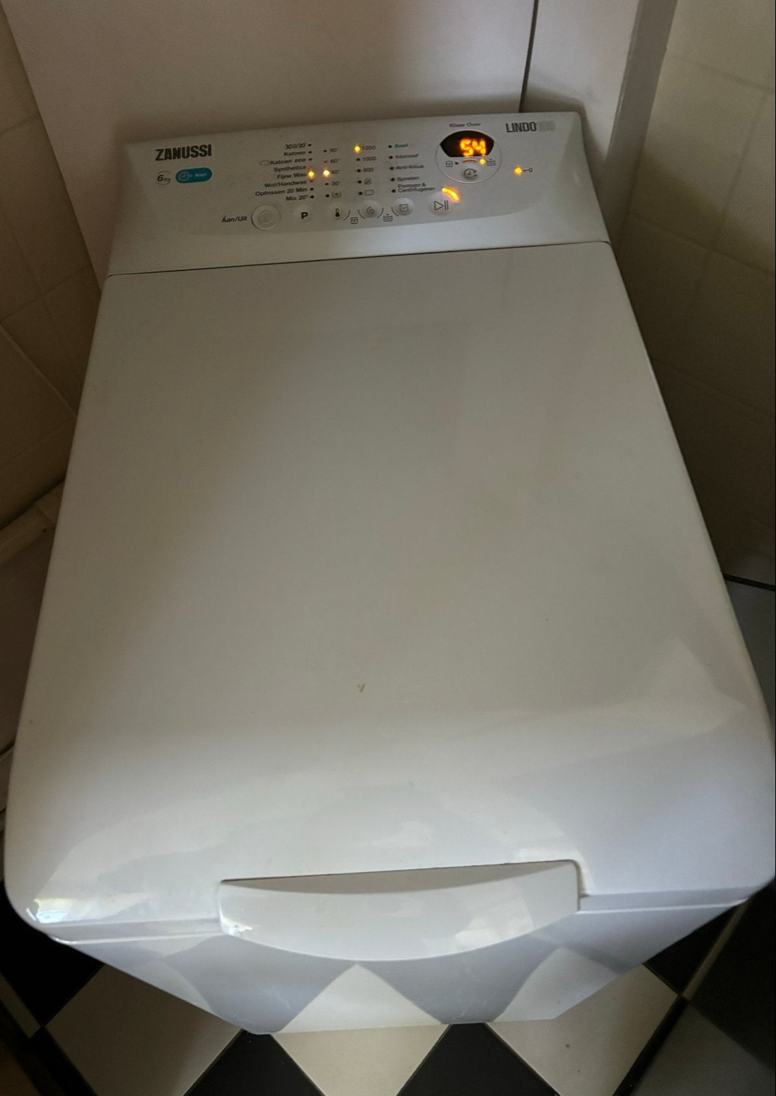 Zanussi Lindo 300 Bovenlader Wasmachine - 6kg, Witgoed en Apparatuur, Wasmachines, 6 tot 8 kg, Bovenlader, Ophalen of Verzenden