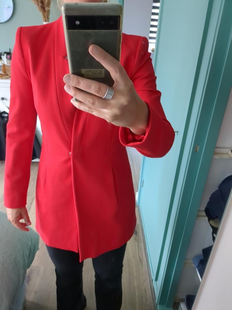 Rode mantel jas maat 36 Zara tussenjas, Zara, Ophalen of Verzenden, Zo goed als nieuw, Maat 36 (S)