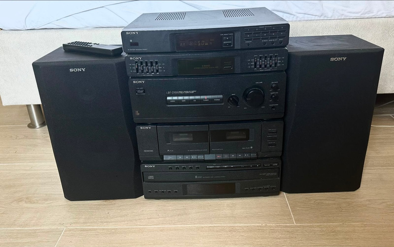 Vintage Sony LBT-D159 stereo set met 5 cd wisselaar, Gebruikt, Cassettedeck, Ophalen of Verzenden, Microset