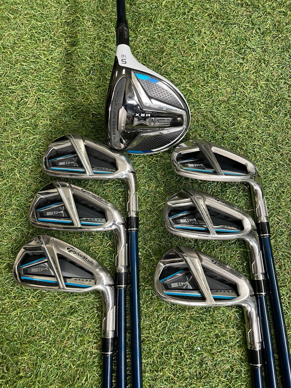 TaylorMade Sim Max ijzerset + wood (A flex), Overige merken, Set, Gebruikt, -