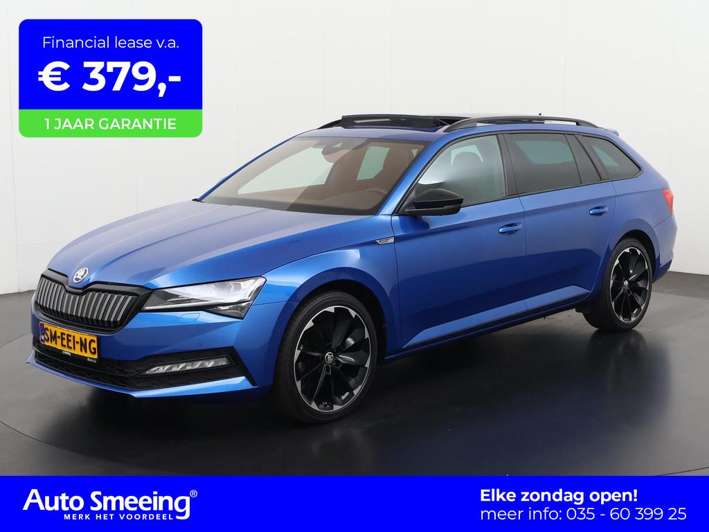 Skoda Superb Combi 1.4 TSI iV Sportline | Panoramadak | Trek, Auto's, 12 maanden, Gebruikt, Euro 6, Blauw