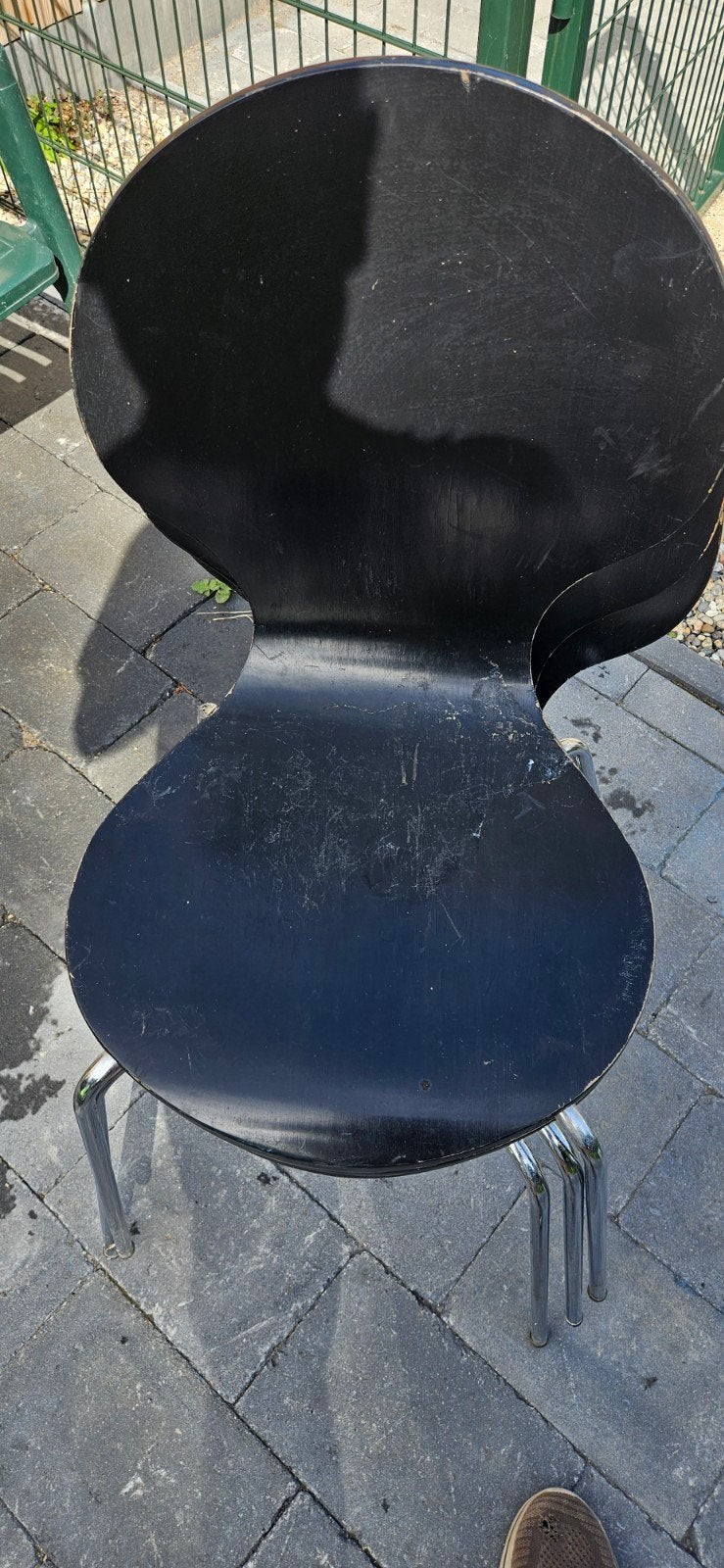 Zwarte stoelen met chromen poten, gebruikt, Ophalen, Gebruikt, Zwart, Vier