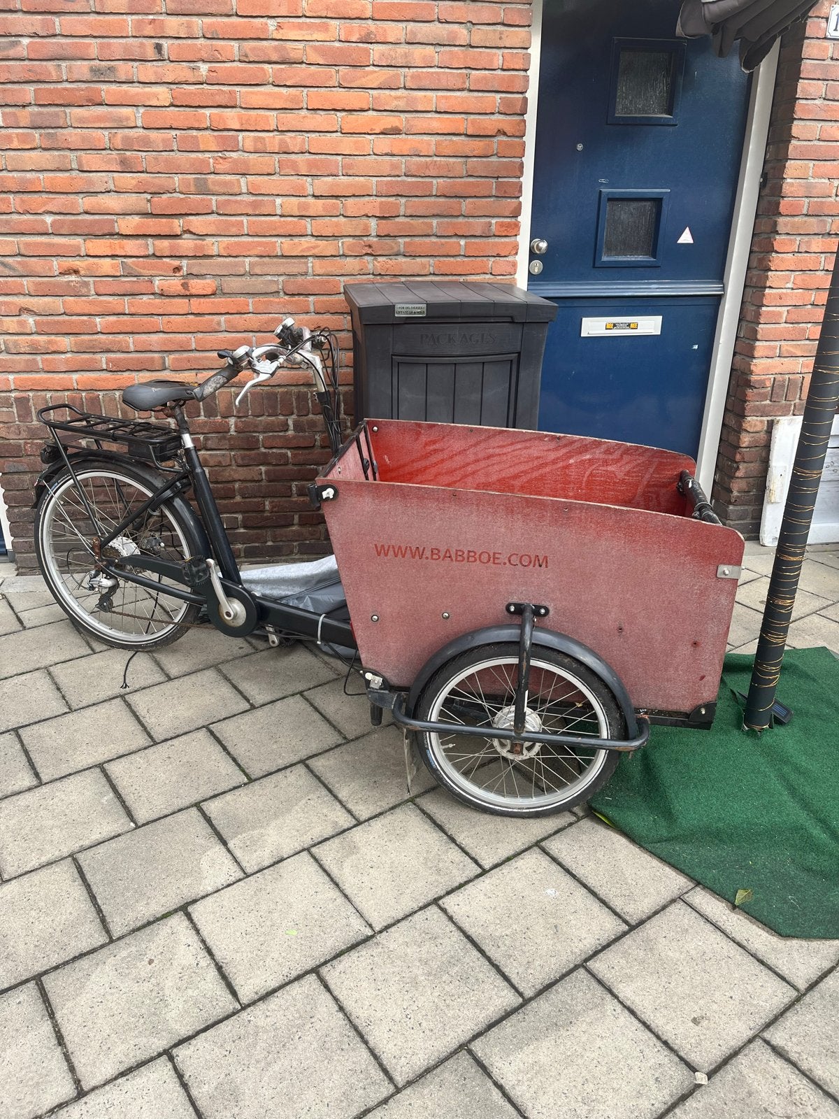 Babboe bakfiets - Ideaal voor kinderen of goederen, Fietsen en Brommers, Ophalen, Gebruikt, Terugtraprem, 2 kinderen