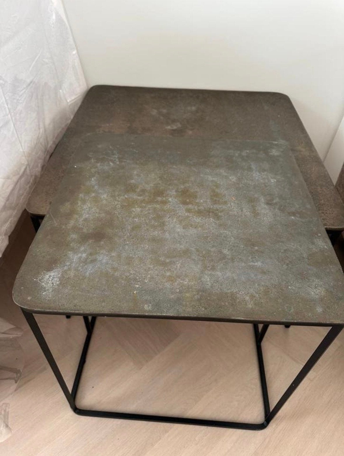 Bronzen salontafel, Ophalen, 50 tot 100 cm, Vierkant, 50 tot 100 cm