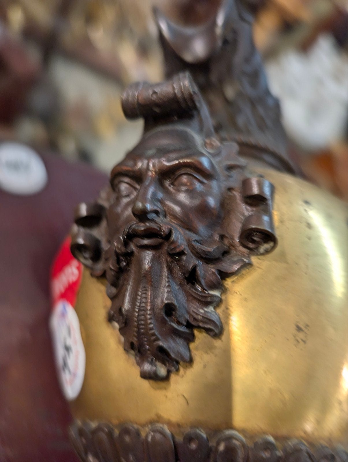 Antieke bronzen Sier vaas. 345. 40 cm hoog., Antiek en Kunst, Antiek | Klokken, Ophalen