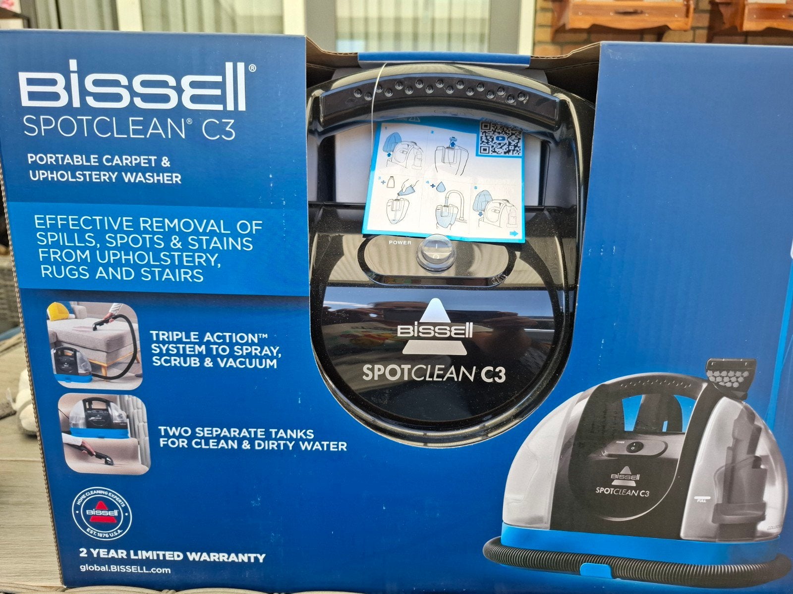 Bissell SpotClean C3 Vlekkenreiniger – Tapijt- & Bekledingsr, Ophalen