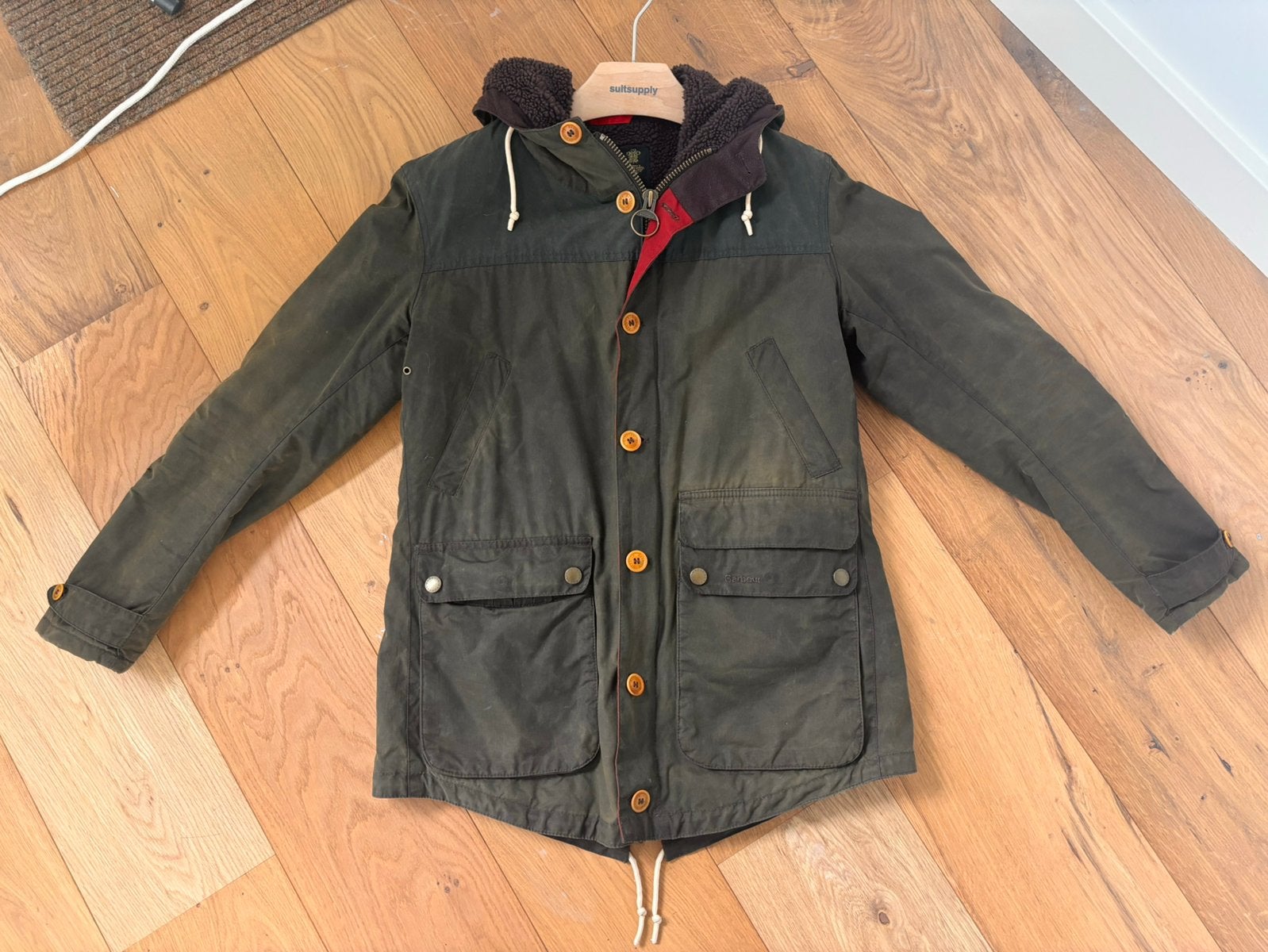 Barbour Game waxed winterjas, Ophalen of Verzenden, Zo goed als nieuw, Groen