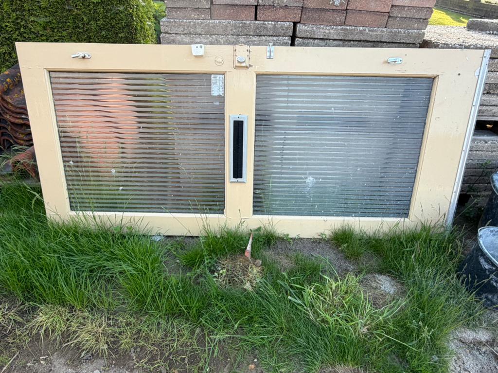 Houten voordeur met glas, Doe-het-zelf en Verbouw, Kozijnen en Schuifpuien, Gebruikt, Deurkozijn, 150 tot 225 cm, Inclusief glas