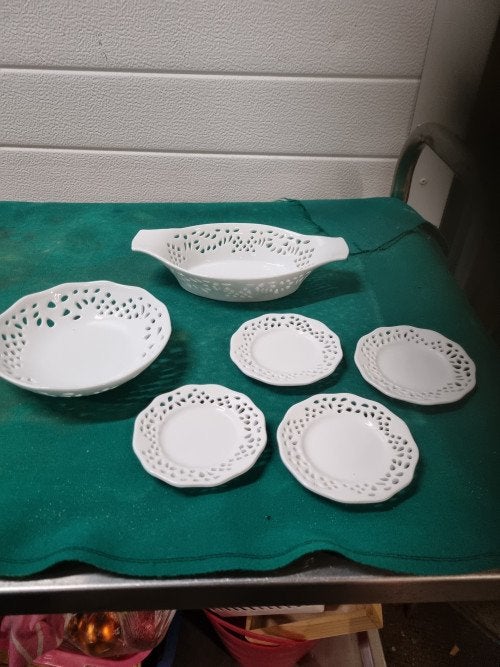 servies opengewerkt schaaltjes 6 stuks, Ophalen of Verzenden, 'T Olde Gre-j, Info@toldegrej.nl, Endepoelstraat 20f Didam