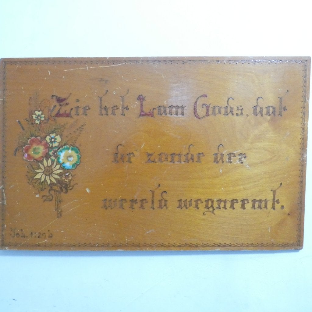 Religeus spreuken bord uit de jaren 50 [861], Ophalen of Verzenden