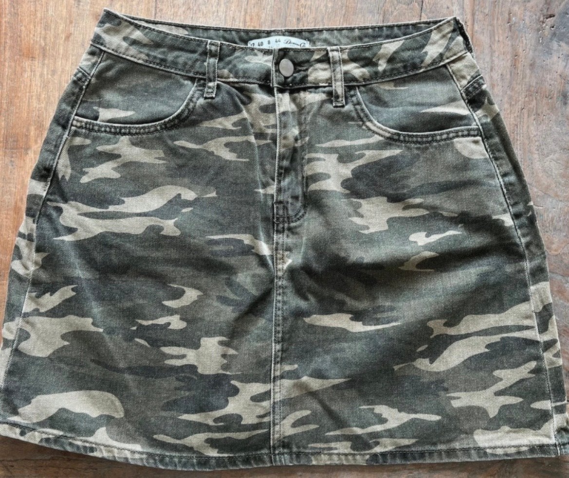 Camouflage spijkerrok - Maat xs/s Denim Co, Kleding | Dames, Ophalen of Verzenden, Zo goed als nieuw, Maat 36 (S), Boven de knie