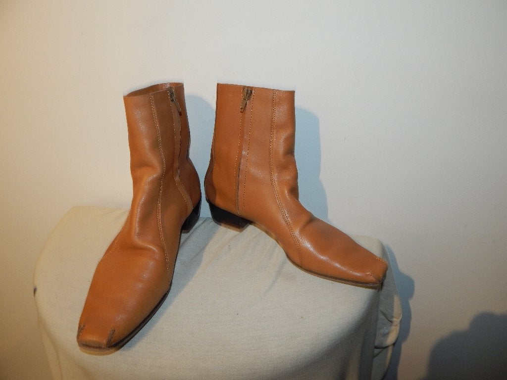 Rachel Comey cognac kleurige leren laarzen zacht leer 38, Bruin, Lage of Enkellaarzen, Gedragen, Rachel Comey