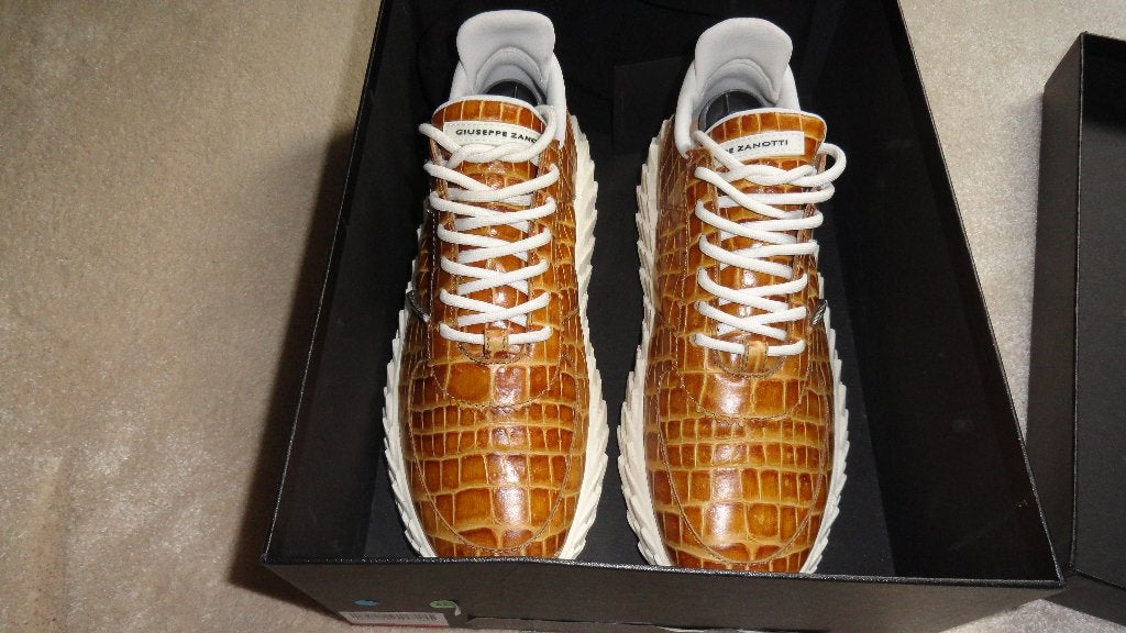 Giuseppe Zanotti Dragon croco Snake, Ophalen of Verzenden, Zo goed als nieuw, Bruin, Klompen