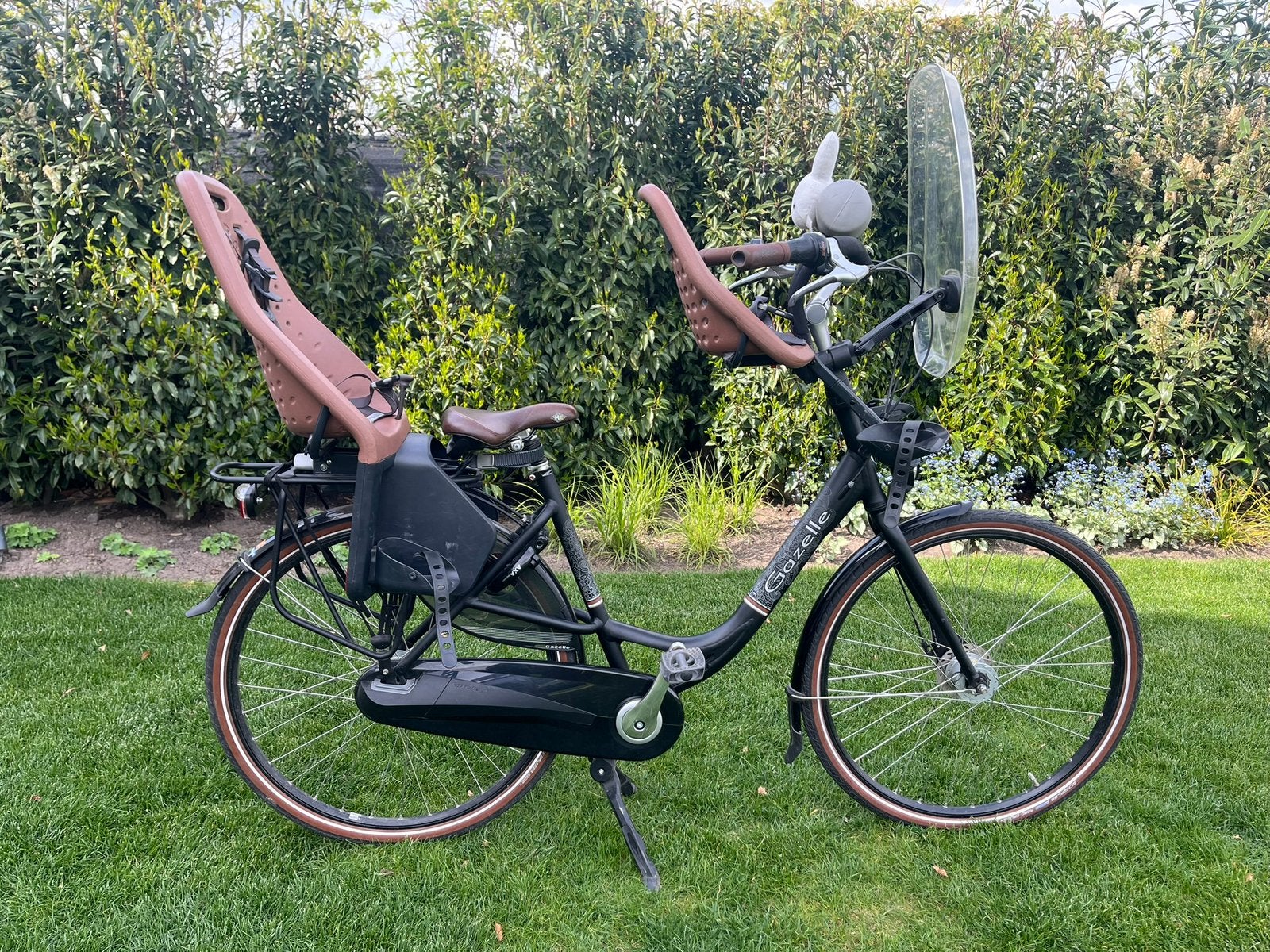 Moederfiets gazelle incl. 2 yepp stoeltjes en windscherm, Ophalen, Gebruikt, Windscherm, Gazelle