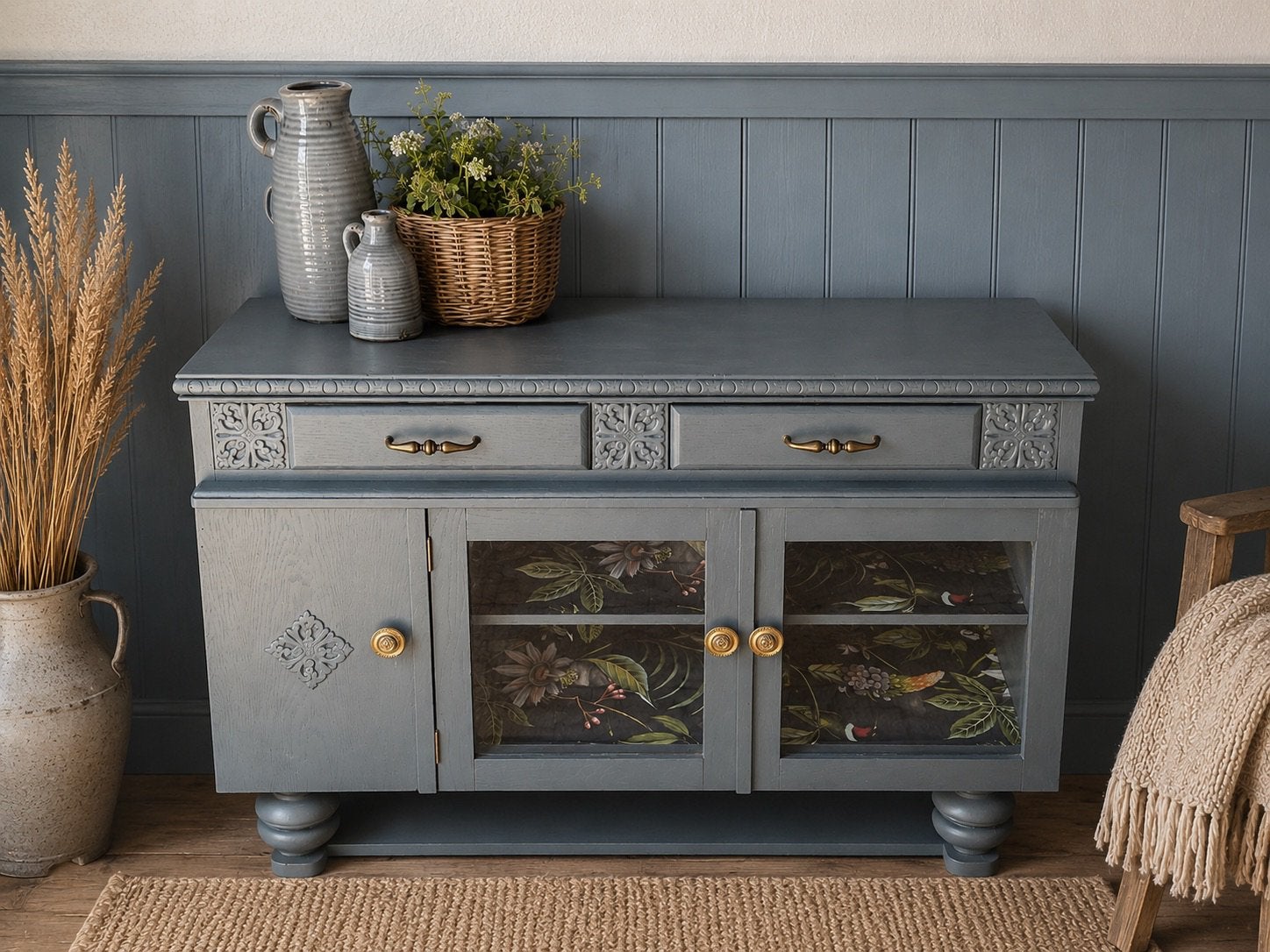 Gerestyled theekastje, Antiek en Kunst, Curiosa en Brocante, Ophalen