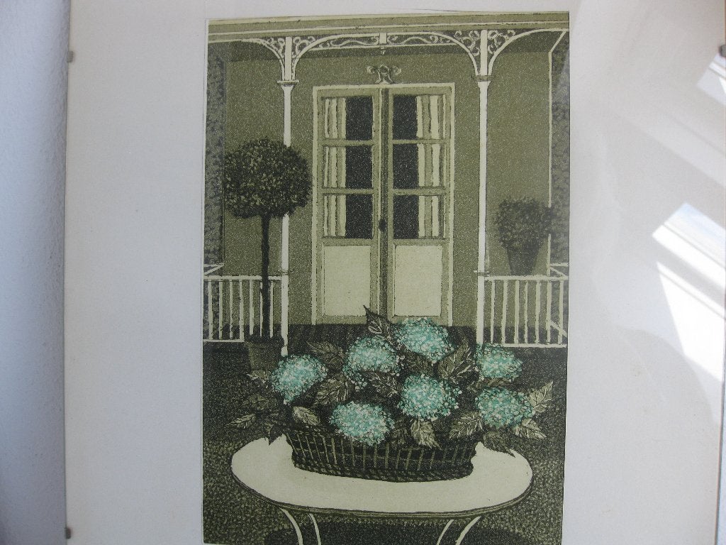 Tuinhuis, ets van Laetitia de Haas. 1985. 24/2000., Ophalen of Verzenden, Ets, Gesigneerd
