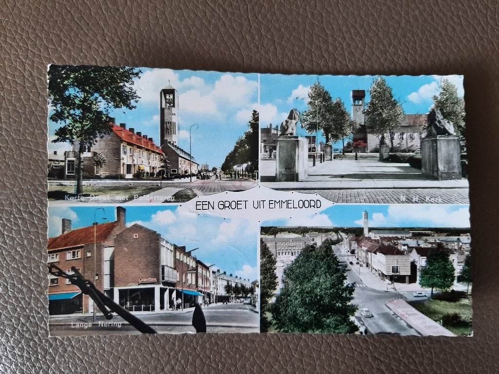 Groeten uit Emmeloord, 4 luik, jaren '60, stempel Emmeloord, Verzenden, 1960 tot 1980, Gelopen, Flevoland