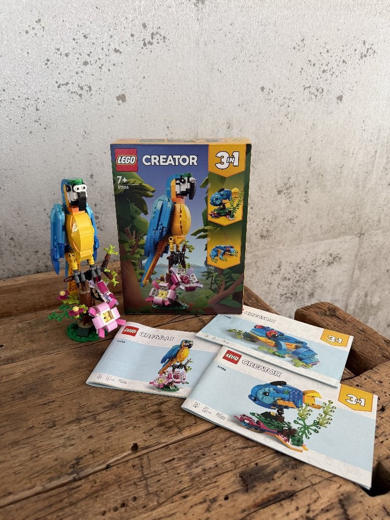 Lego Creator 3 in 1 Blauwe papegaai (31136), Inclusief instructies, Lego, Ophalen of Verzenden, Zo goed als nieuw