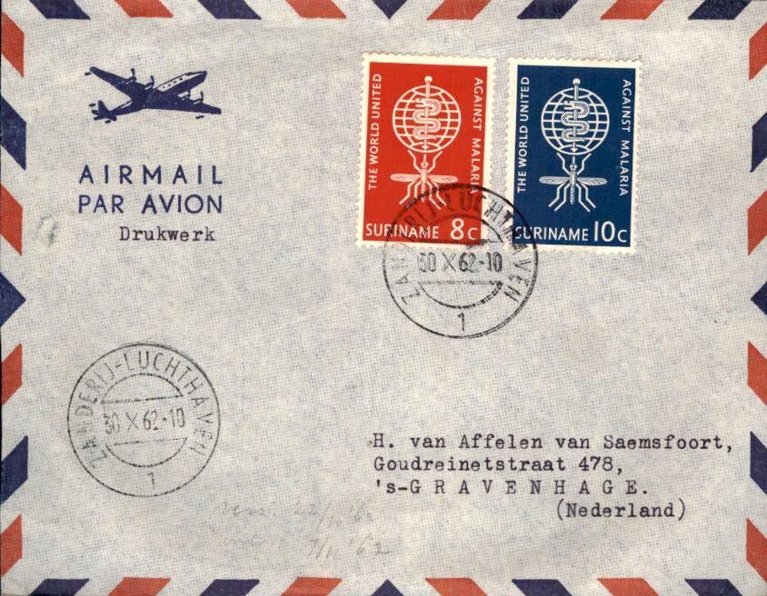 Suriname - Zanderij Luchthaven stempel - 1962, Verzenden, Envelop