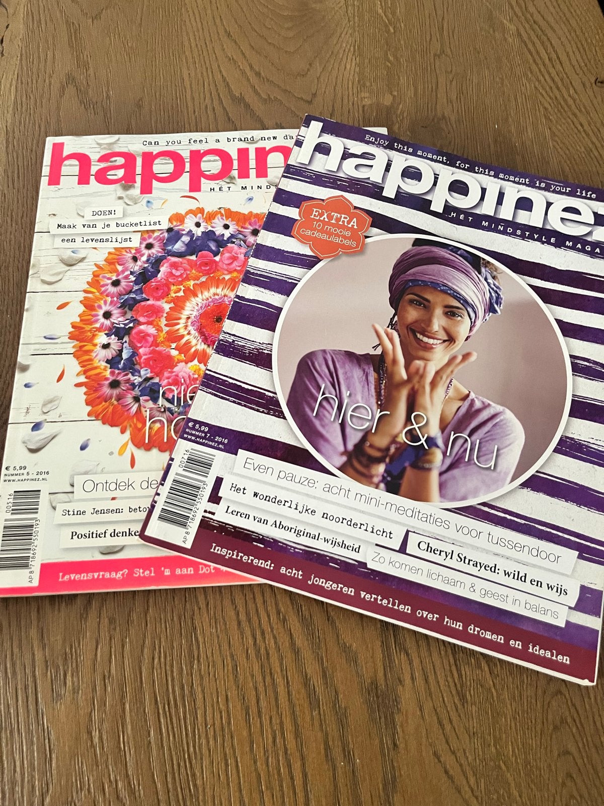 10 Happinez tijdschriften - diverse jaargangen, Ophalen, Gelezen, Lichaam en Geest