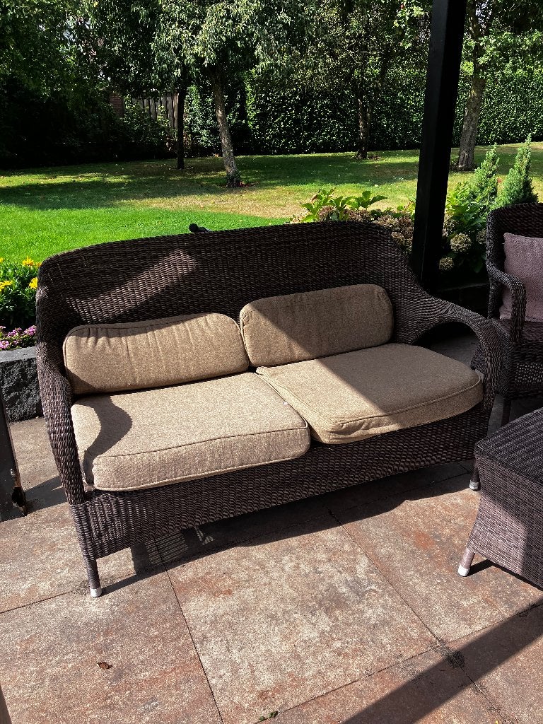 Tuinbank, Gebruikt, Loungeset, Wicker, Ophalen