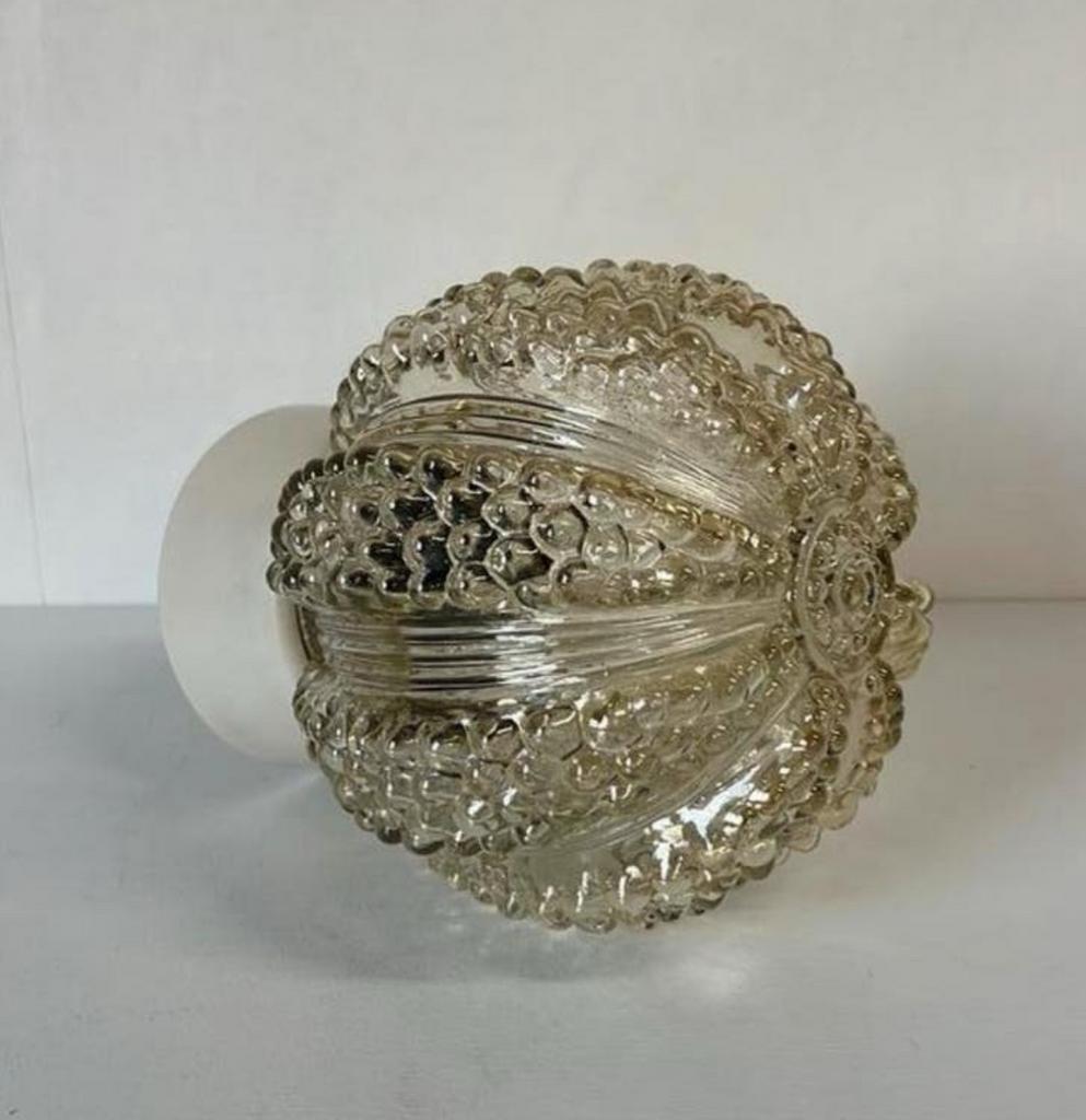Mid Century vintage amber kleur Helena Tynell plafonnière, Ophalen of Verzenden, Zo goed als nieuw, Glas