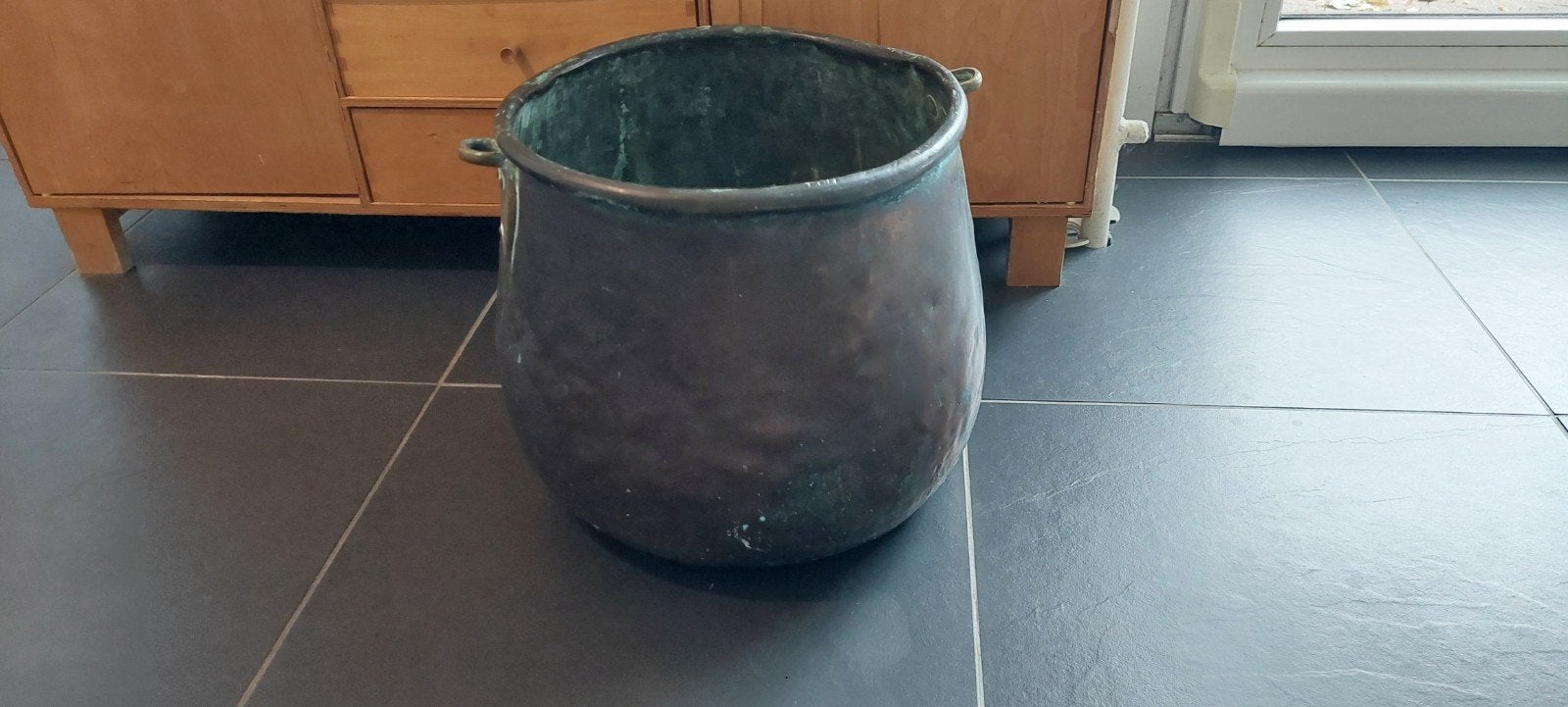 Hele grote, decoratieve koperen pot, Antiek en Kunst, Ophalen of Verzenden, Koper