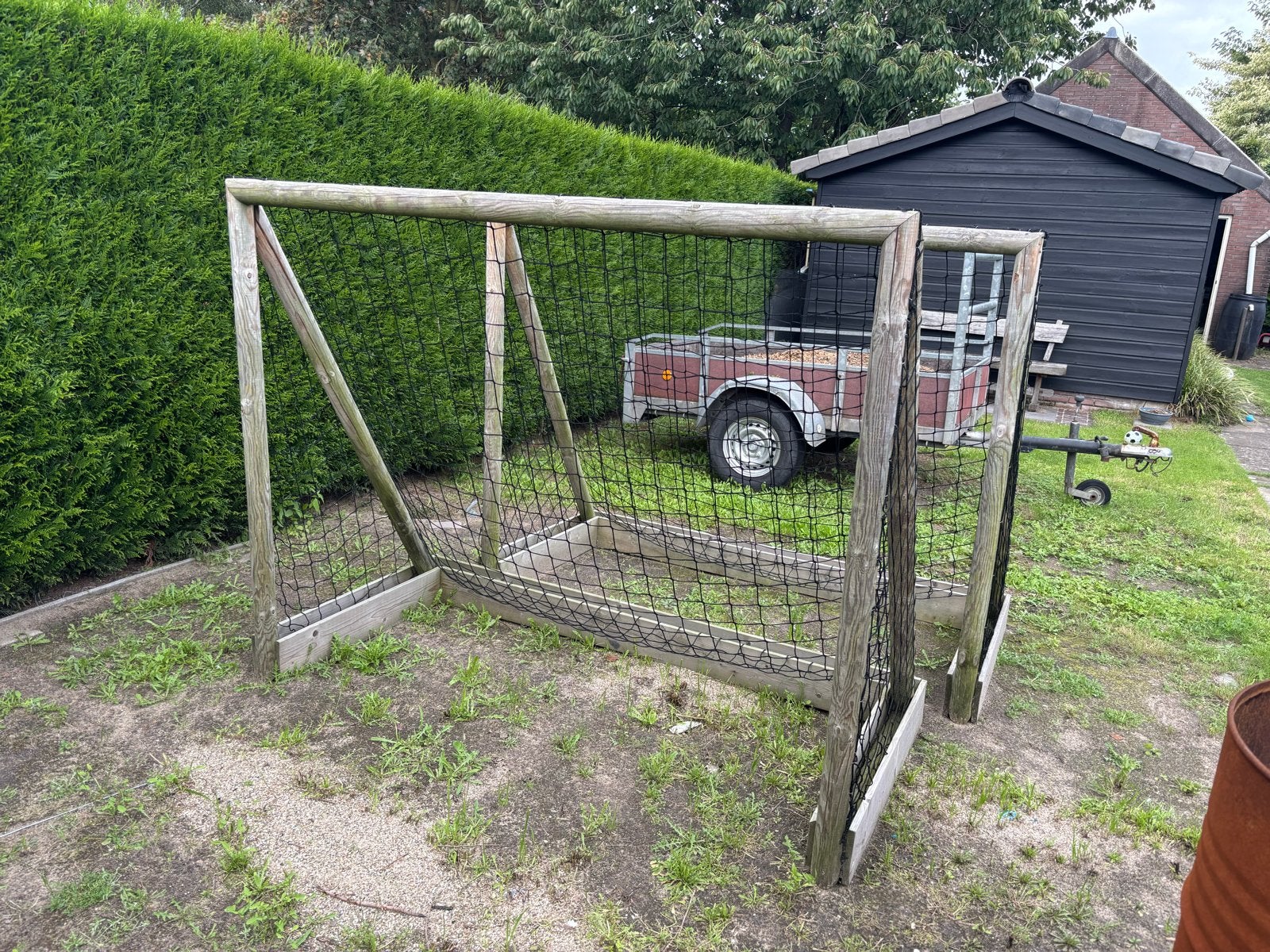 Houten voetbaldoel voor de tuin, Maat XS of kleiner, Ophalen, Gebruikt, Overige typen
