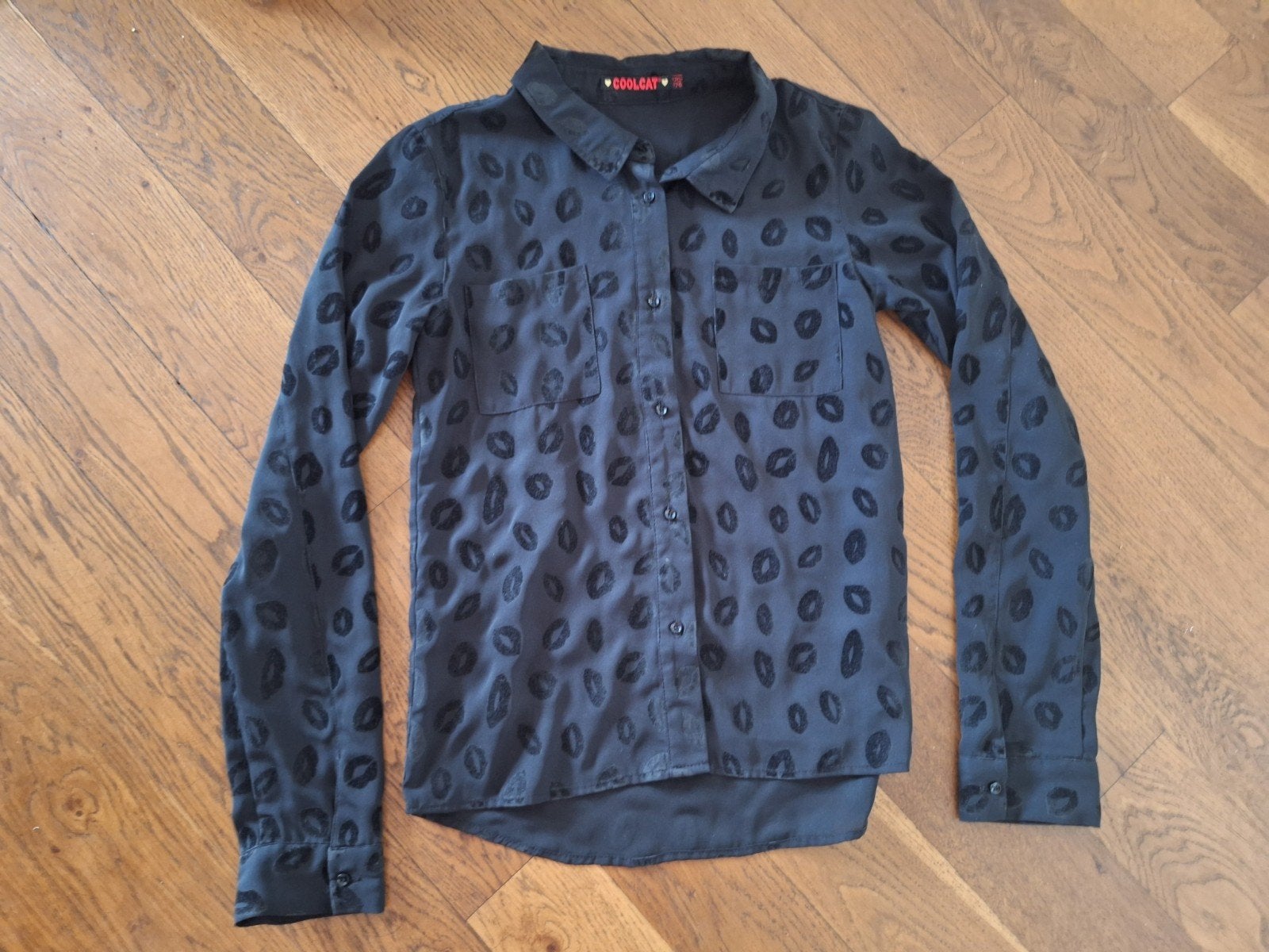 Zwarte blouse maat 170/176, Meisje, Ophalen of Verzenden, Zo goed als nieuw, Overhemd of Blouse