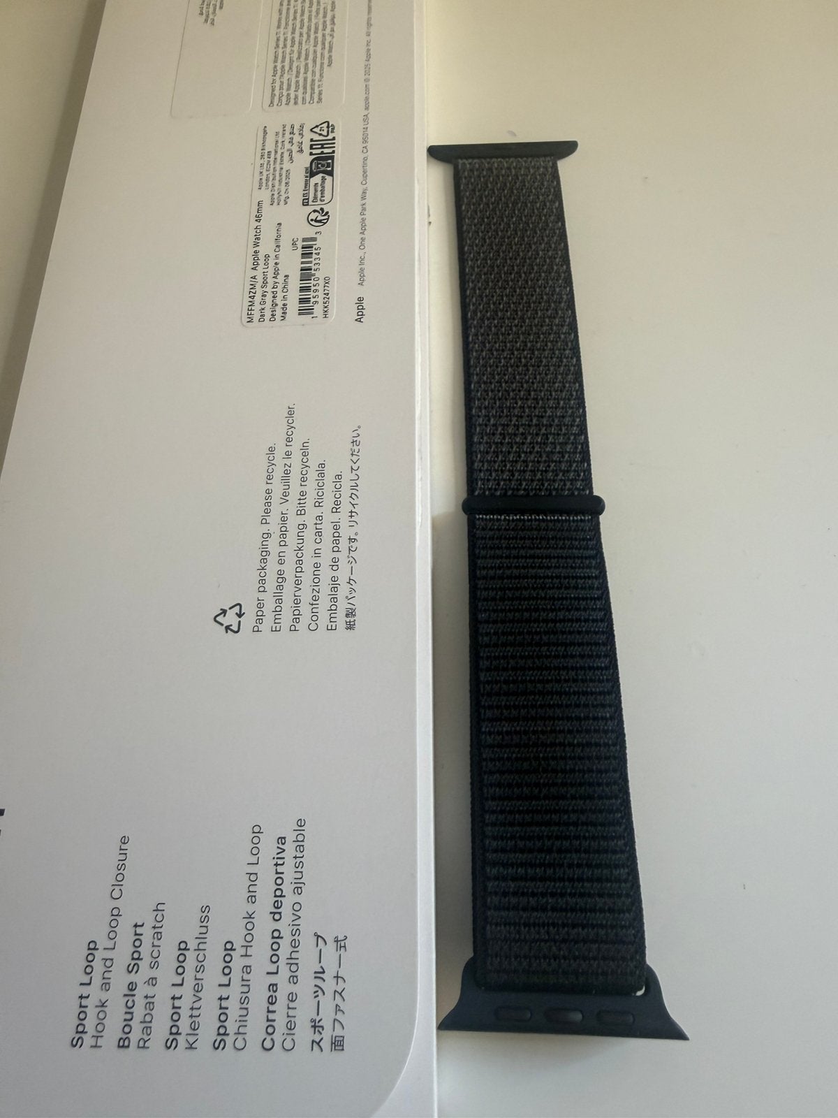 Apple Sport Loop 46 mm – Dark Gray, Verzenden, Conditie, Zo goed als nieuw, IOS