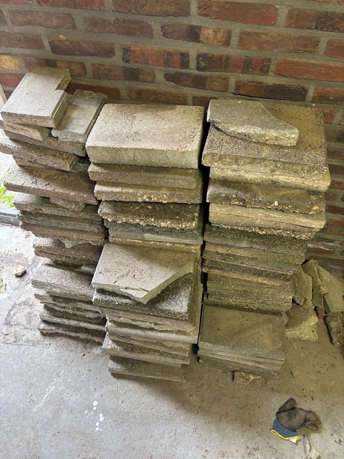 Gebruikte betonnen terrastegels en palen, Ophalen, Gebruikt, 10 m² of meer, Beton