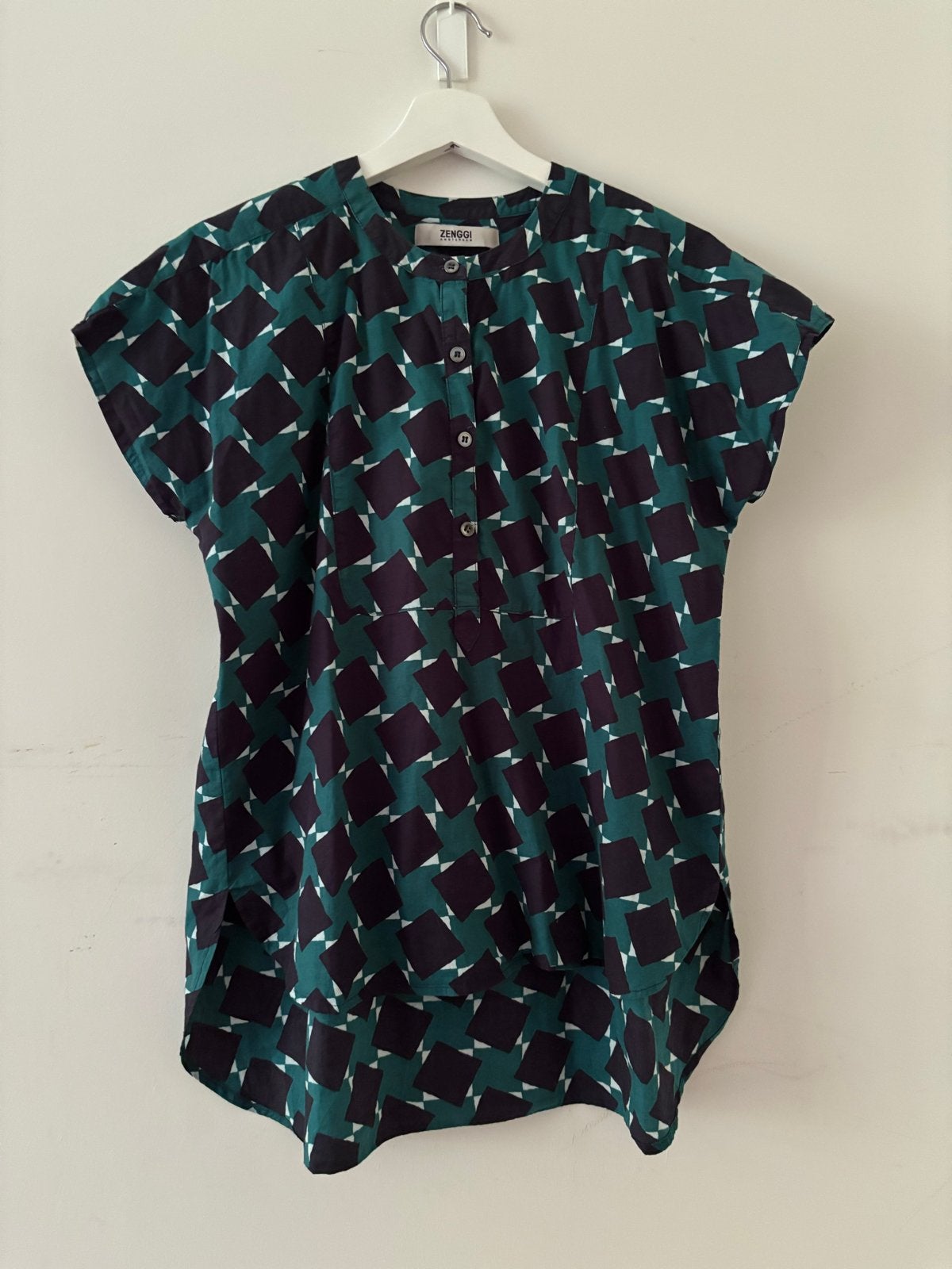 Zenggi Amsterdam Blouse met korte mouwen en print, Maat 38/40 (M), Ophalen of Verzenden, Korte mouw, Gedragen
