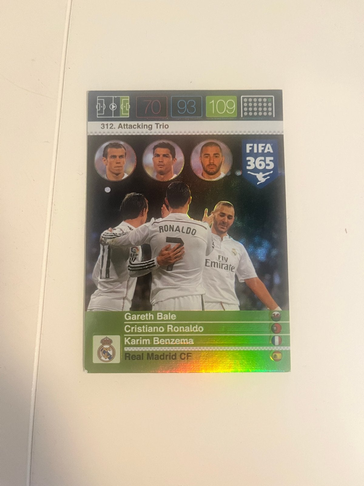 FIFA 365 Panini Adrenalyn XL kaart Real Madrid Trio, Verzenden, Zo goed als nieuw, Buitenlandse clubs, Spelerskaart