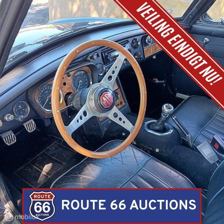 MG MGB GT | 1966 | Route 66 Auctions, Auto's, Overige carrosserieën, Zwart, Bedrijf, Handgeschakeld